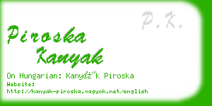 piroska kanyak business card